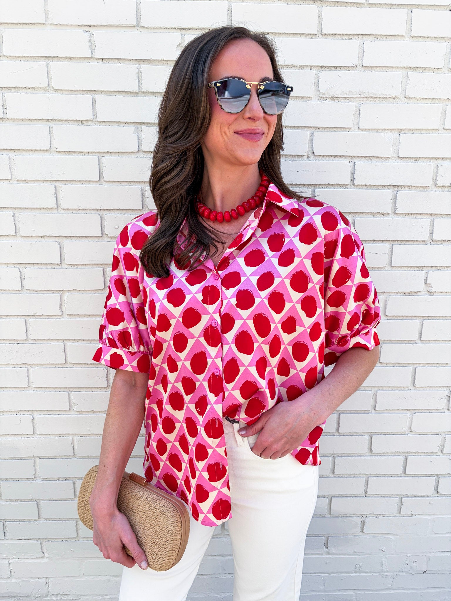 Soft Sunset Polka Dot Top