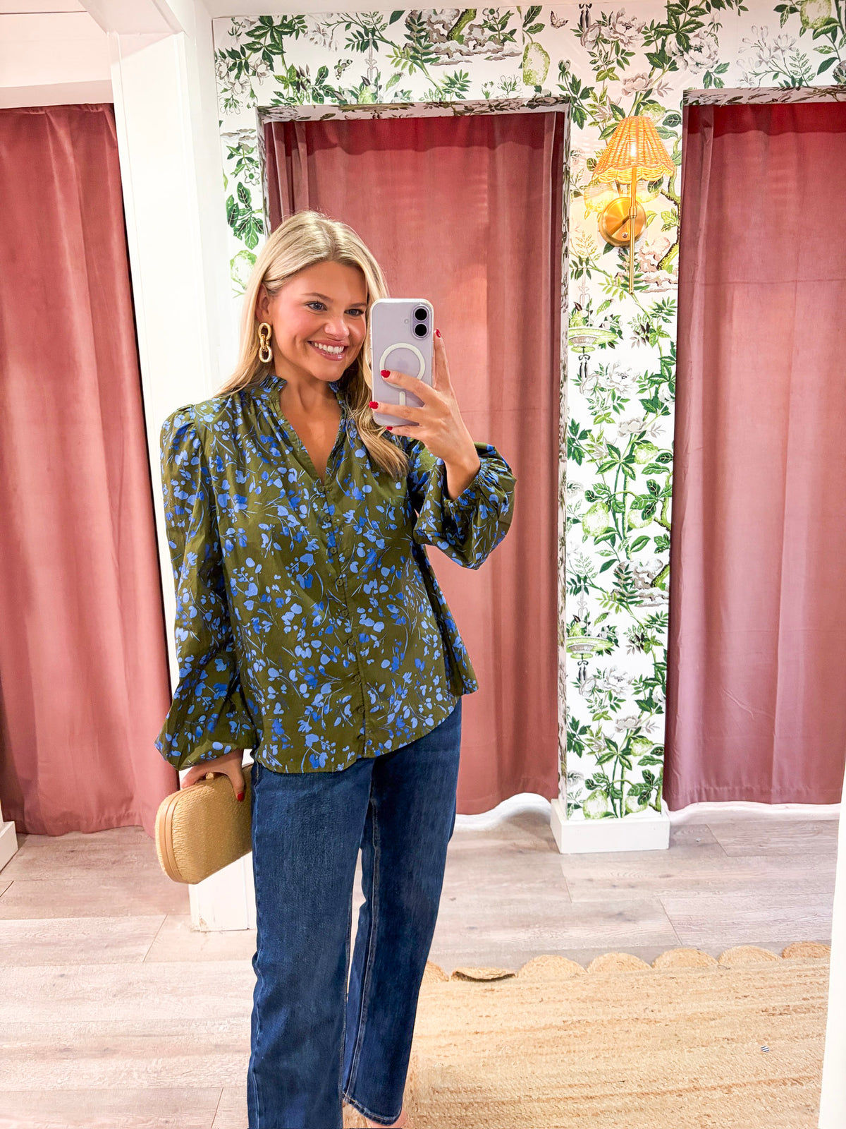 Floral Nellian Ruffle Top