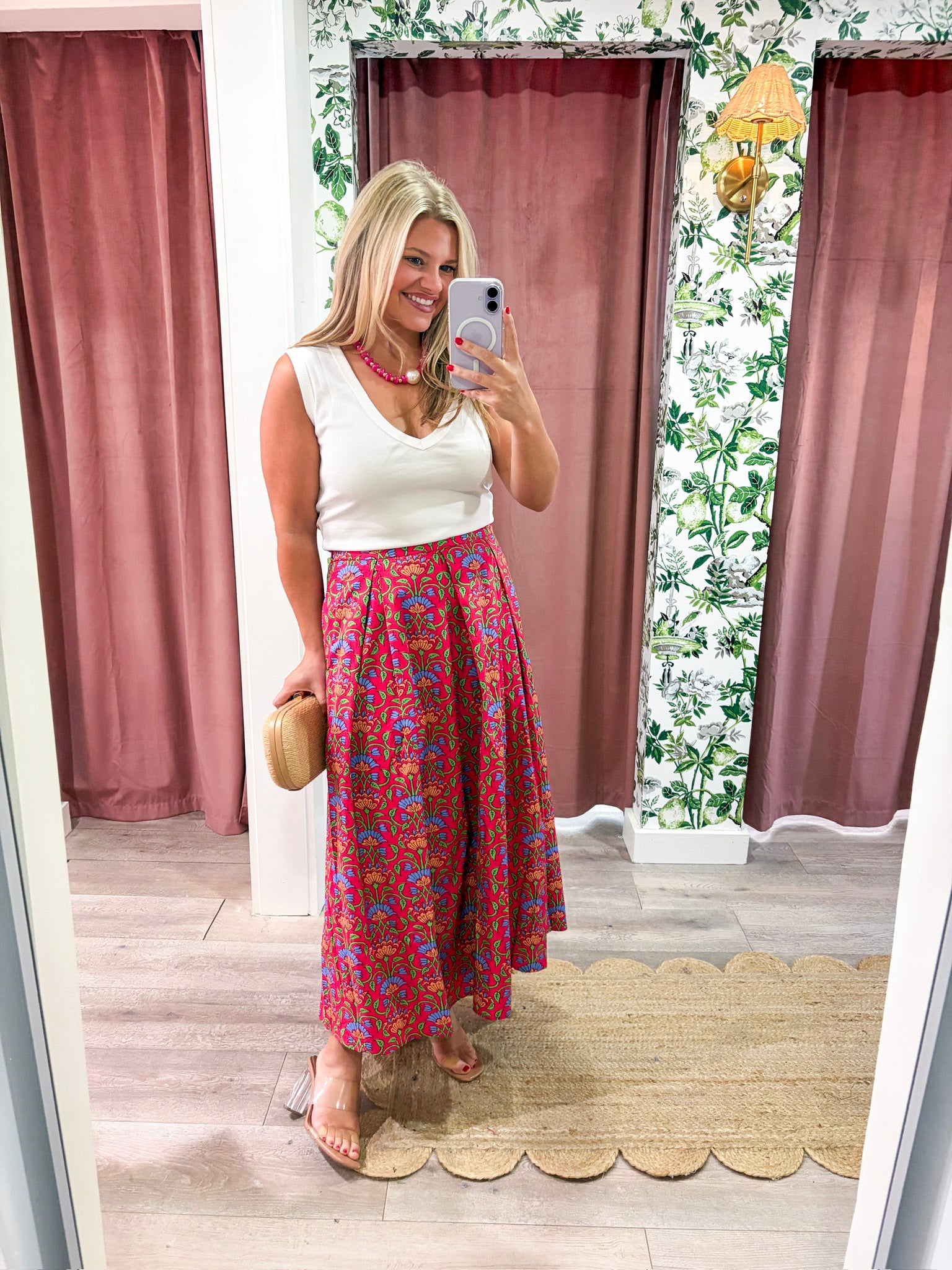 Gardenia Glow Midi Skirt