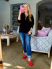 Everyday Style Half-Zip Top-Black