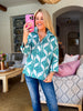 In the Palms Top-Teal Blue