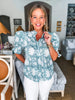 Bluebell Charm Floral Top-Forest