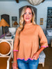Go With the Flow Knit Top-Camel/Pink