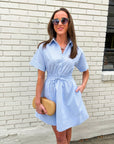 Crisp Summer Button Down Mini Dress