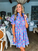 Strolling Through Floral Dress-Periwinkle