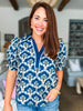 Hopeful Dreamer Floral Top-Navy