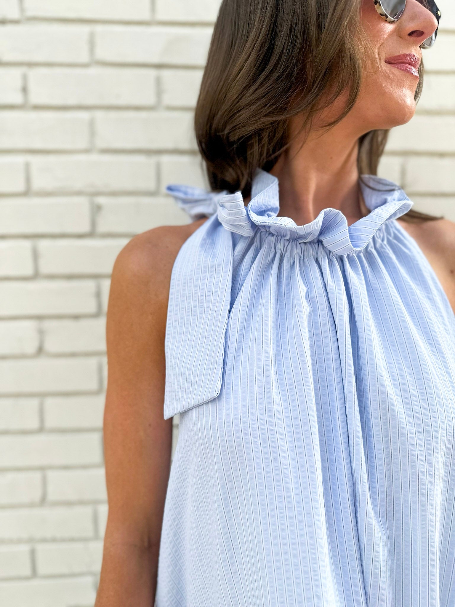 Julia Pinstripe Maxi Dress