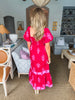 Floral Berry Smocked Maxi Dress