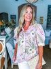 Vineyard Plans Floral Top- Pink