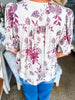 Misty Love Floral Pintuck Top