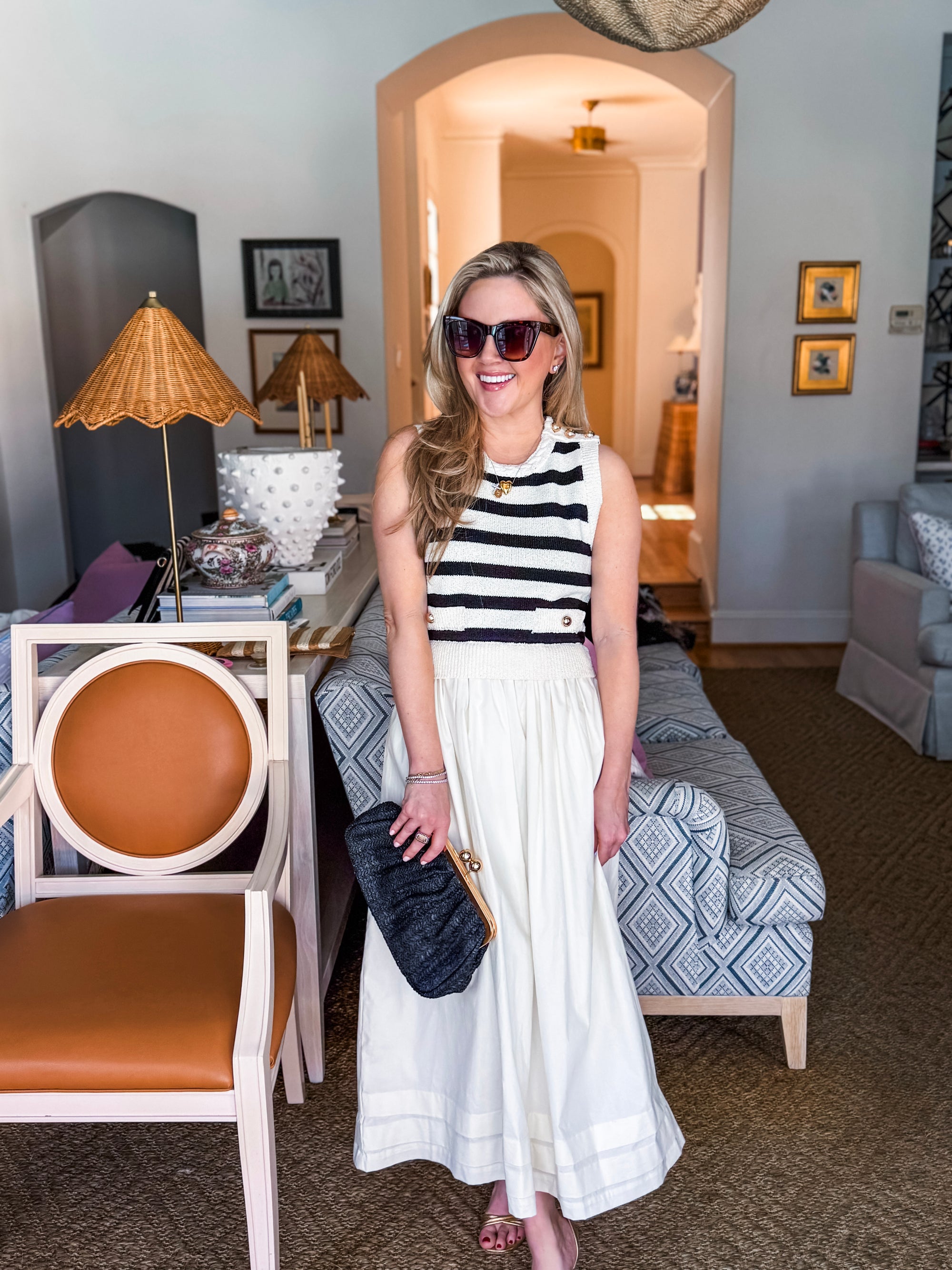 Sailor Chic Knit Midi Dress