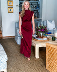 Turning Heads Maxi Dress- Wine