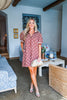 Fall Flowers Textured Mini Dress