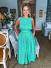 Sayulita Shores Midi Skirt-Green