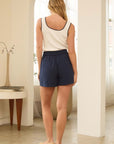 The Atelier Pintuck Short-Navy