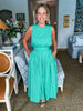 Sayulita Shores Midi Skirt-Green