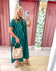 The Iconic Stripe Midi Dress-Navy