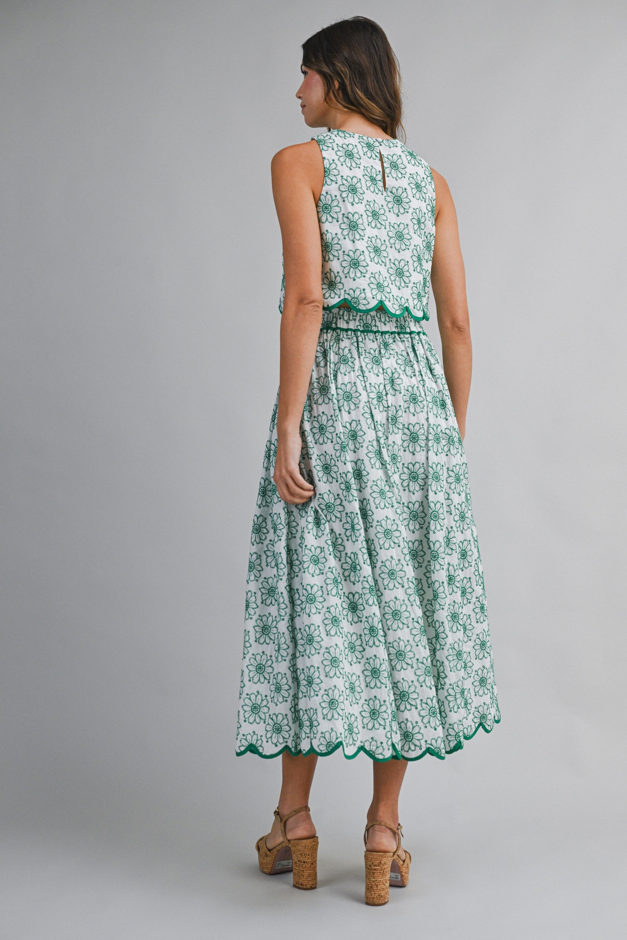 Floral Breeze Embroidered Skirt Set