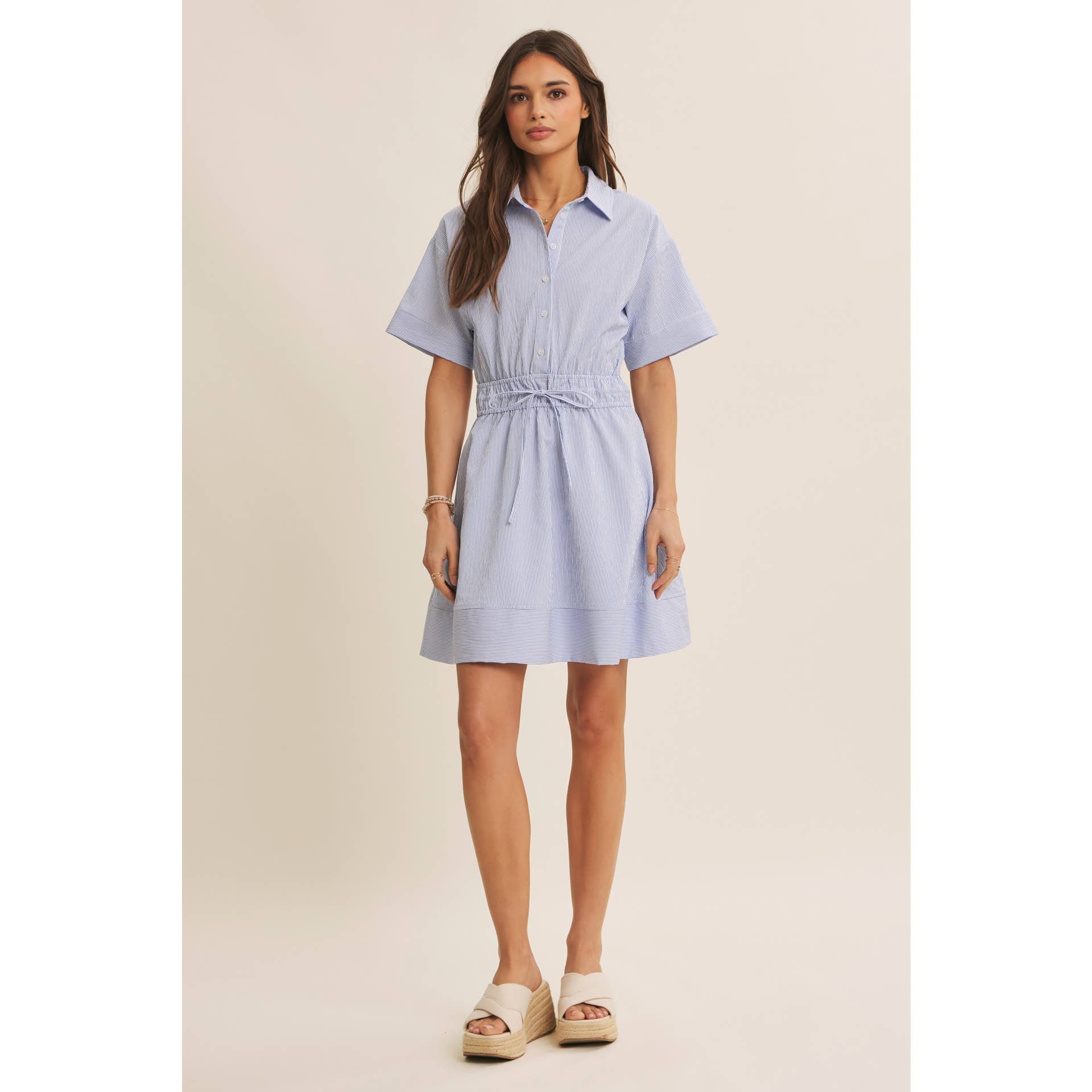 Crisp Summer Button Down Mini Dress