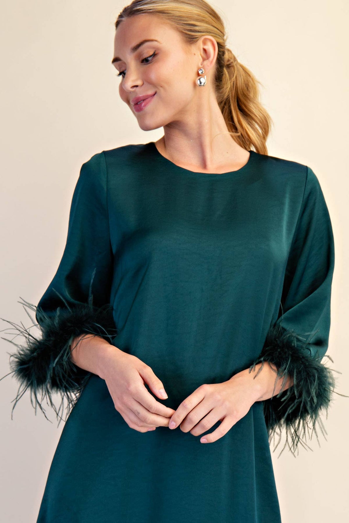 Glam Preview Midi Dress-Hunter Green
