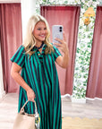 The Iconic Stripe Midi Dress-Navy