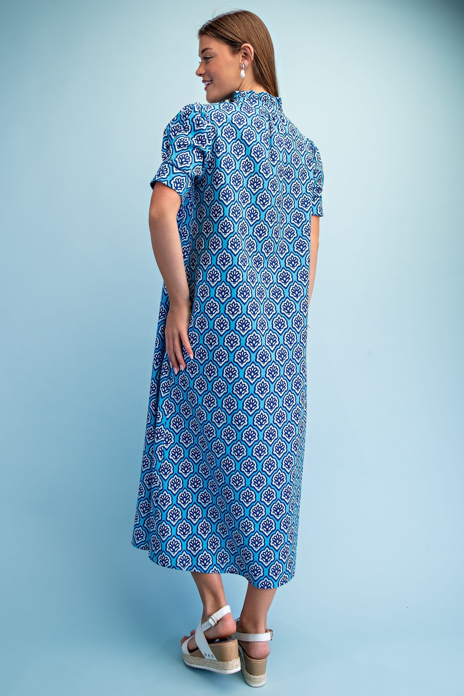Bright Side Midi Dress-Sapphire