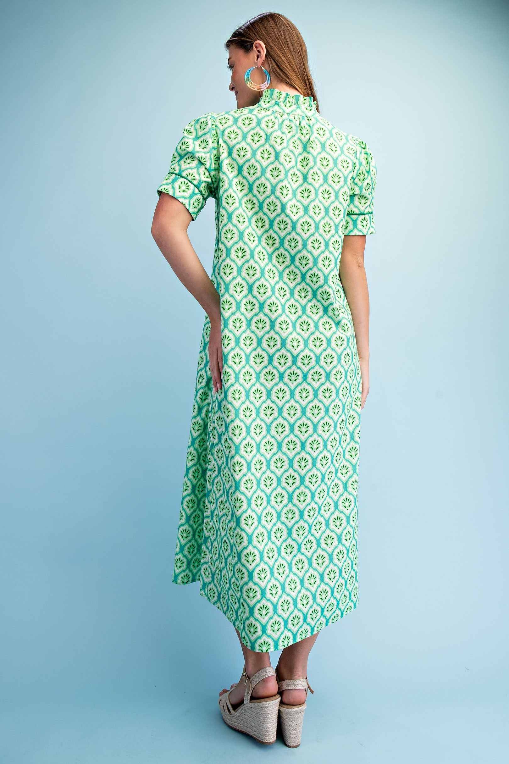 Bright Side Midi Dress-Grass