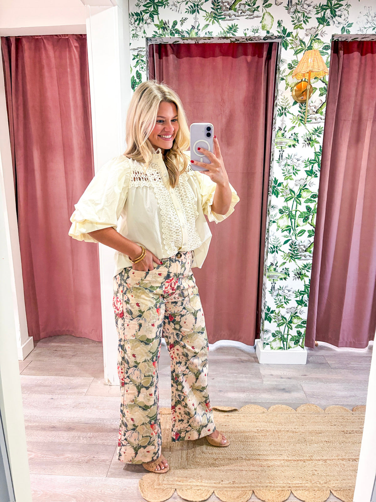 Rosemere Button Down Top-Cream