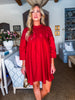 Soft Vibes Crochet Lace Dress-Burgundy