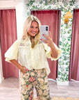 Rosemere Button Down Top-Cream