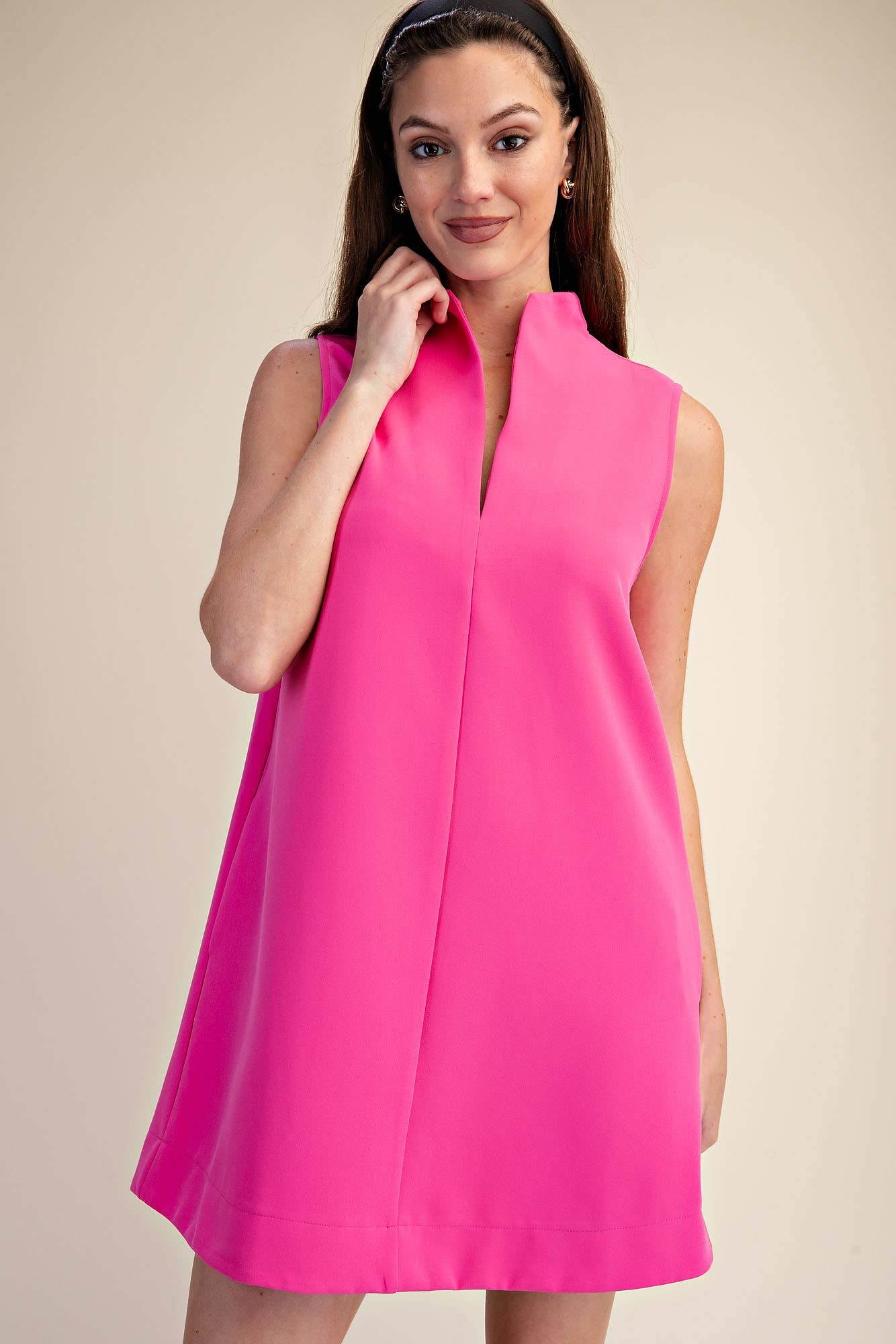 Yacht Luxe Mini Dress-Hot Pink
