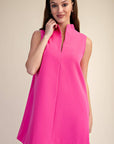 Yacht Luxe Mini Dress-Hot Pink