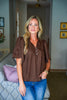 Sweet Harmony Eyelet Top-Brown