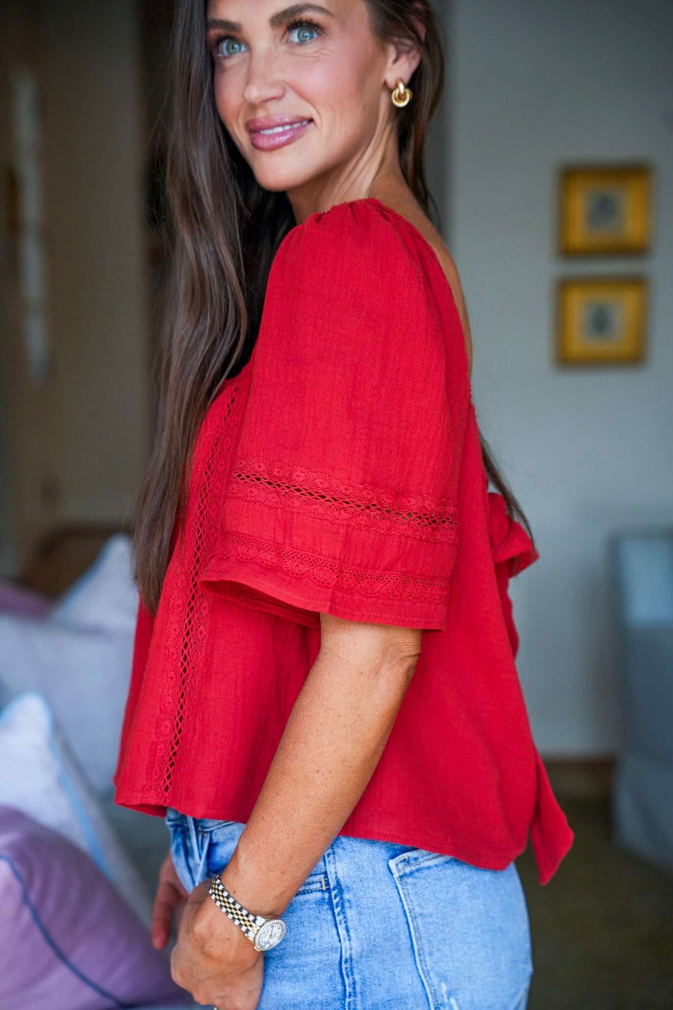 Scarlet Harvest Lace Top