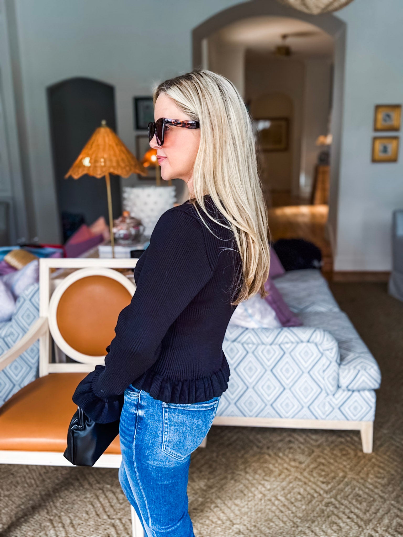 Falling for Cozy Knit Cardigan-Black