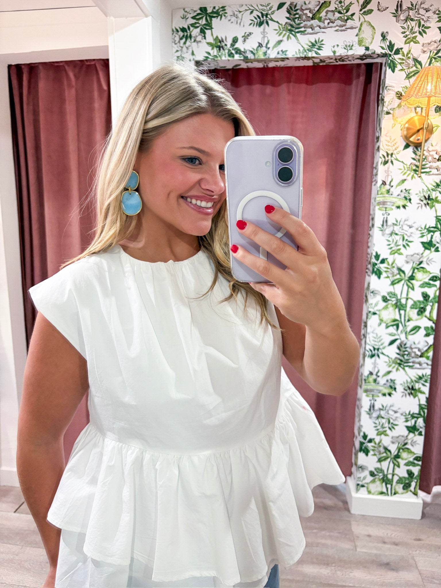 Sunday Melody Peplum Top-Off White