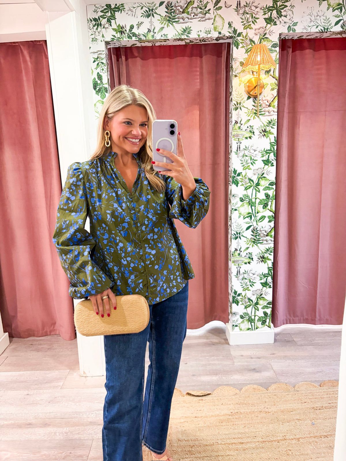 Floral Nellian Ruffle Top