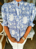 Bluebell Charm Floral Top-Indigo