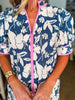 Tropical Villa Mini Dress-Slate Blue