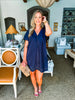 Beyond Words Dress- Navy