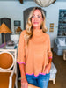 Go With the Flow Knit Top-Camel/Pink