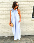 Julia Pinstripe Maxi Dress