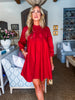 Soft Vibes Crochet Lace Dress-Burgundy