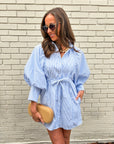 Boss Babe Pinstripe Mini Dress