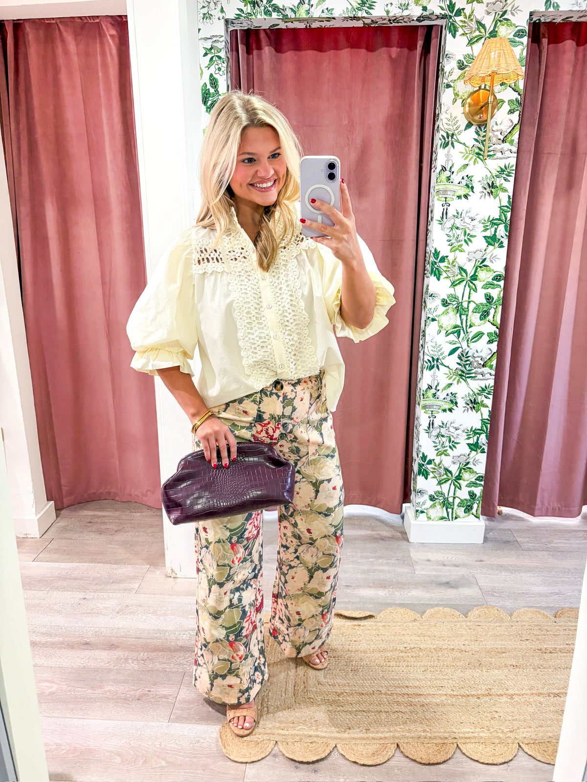 Rosemere Button Down Top-Cream