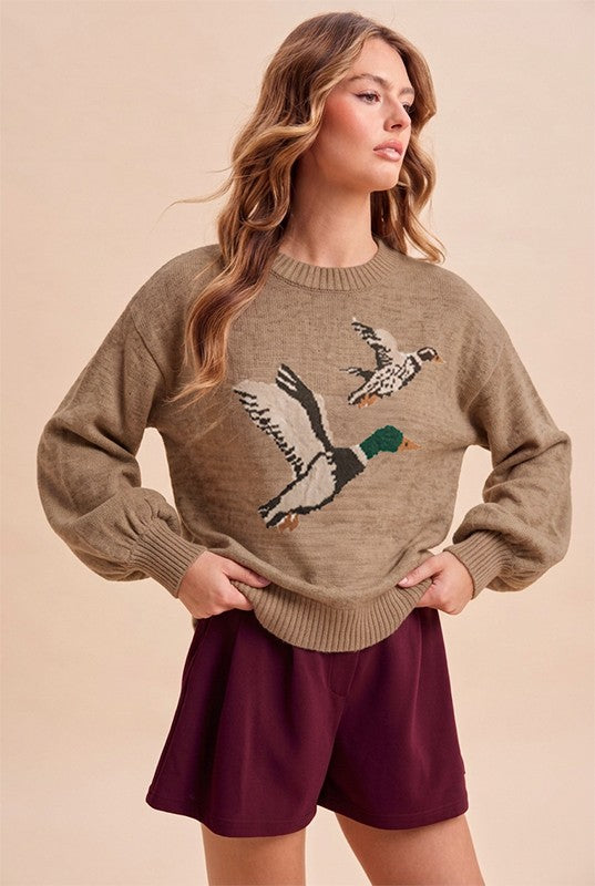 Lakeside Duck Sweater-Latte