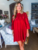 Soft Vibes Crochet Lace Dress-Burgundy