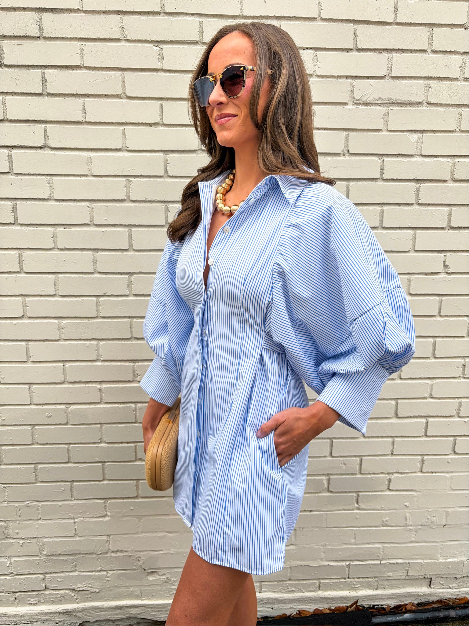 Boss Babe Pinstripe Mini Dress