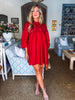 Soft Vibes Crochet Lace Dress-Burgundy