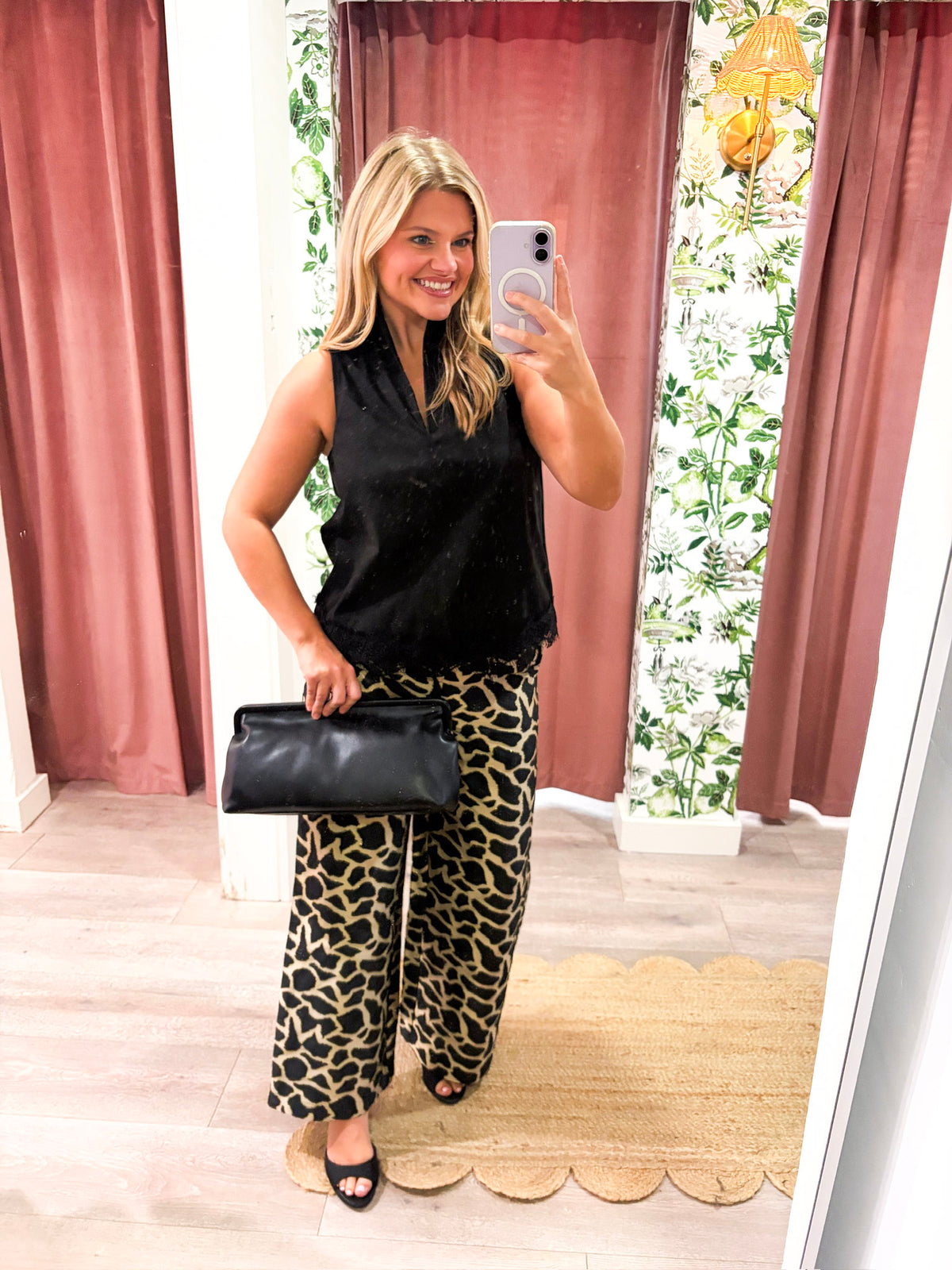 Giuliana Jacquard High Waist Pants